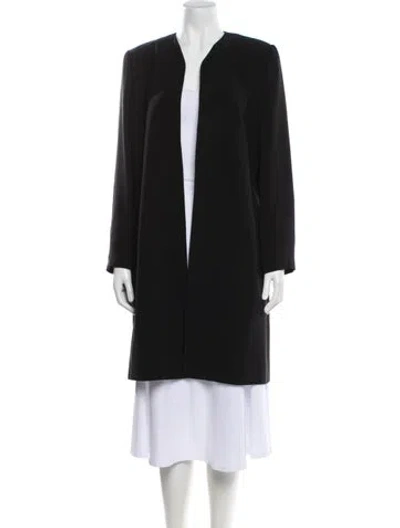 Pre-owned Giorgio Armani Silk Coat In Black