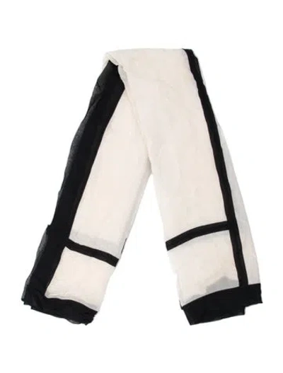 Pre-owned Giorgio Armani Silk Colorblock Pattern Scarf In Neutrals