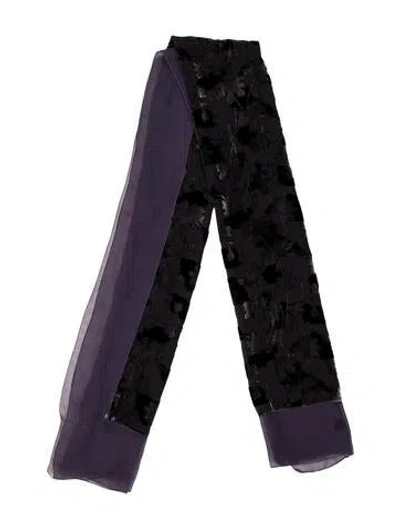 Pre-owned Giorgio Armani Silk Colorblock Pattern Shawl In Blue