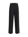Giorgio Armani Women Silk Crepe Cady One-dart Pants In Black