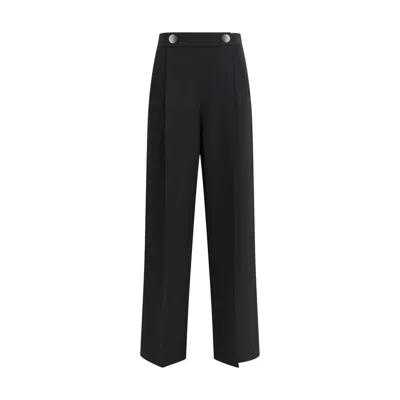 Giorgio Armani Women Silk Crepe Cady One-dart Pants In Black