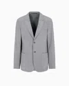 Giorgio Armani Silk Crêpe Single-breasted Jacket In Gray