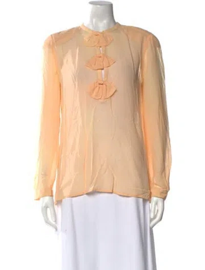 Pre-owned Giorgio Armani Silk Crew Neck Blouse In Pink