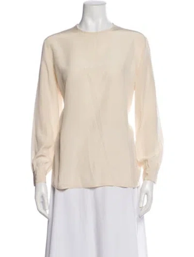 Pre-owned Giorgio Armani Silk Crew Neck Blouse In Pink