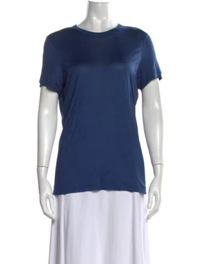 Pre-owned Giorgio Armani Silk Crew Neck T-shirt In Blue