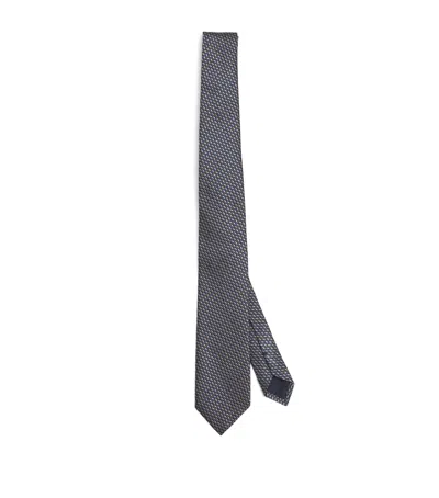 Giorgio Armani Silk Diamond Jacquard Tie In Gold