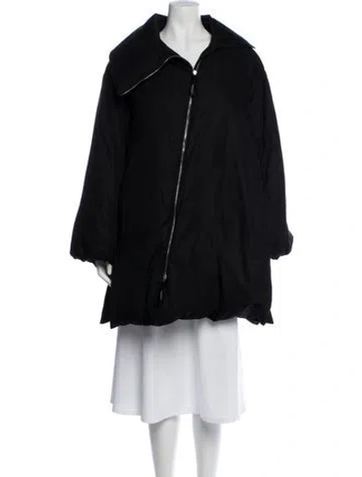 Pre-owned Giorgio Armani Silk Down Coat In Blue
