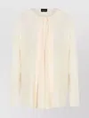 Giorgio Armani Silk Draped Shirt Front Pleats In Neutral