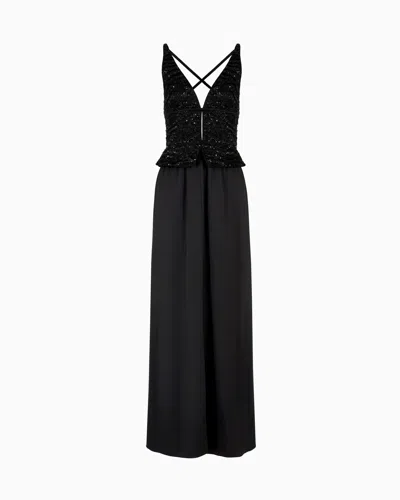 Giorgio Armani Silk Embroidered Long Dress