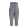 Giorgio Armani Women Silk Flannel Pants In Gray