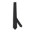 Giorgio Armani Silk Geometric Jacquard Tie In Black