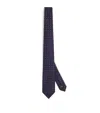 Giorgio Armani Silk Geometric Jacquard Tie In Blue