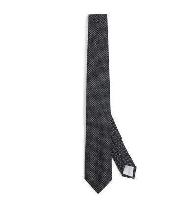 Giorgio Armani Silk Geometric Tie In Gold