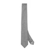 Giorgio Armani Silk Geometric Tie In Gray