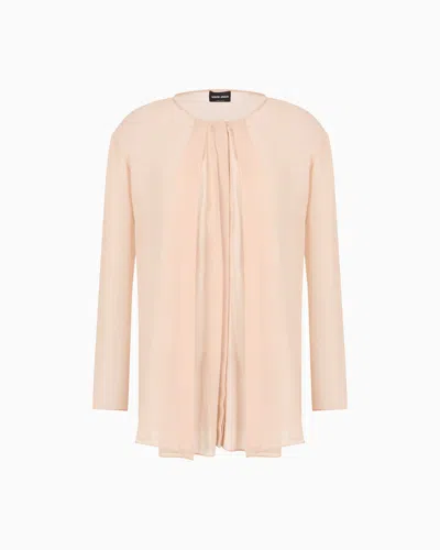 Giorgio Armani Silk Georgette Shirt In Pink