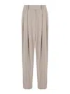 Giorgio Armani Silk-georgette Tailored Trousers In Nude & Neutrals
