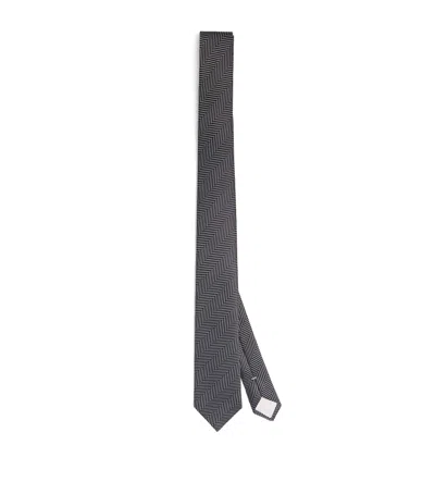 Giorgio Armani Silk Herringbone Jacquard Tie