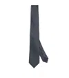 Giorgio Armani Silk Herringbone Tie In Gray
