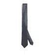 Giorgio Armani Silk Herringbone Tie In Black