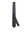 Giorgio Armani Silk Herringbone Tie In Blue