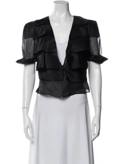 Pre-owned Giorgio Armani Silk Jacket In Black