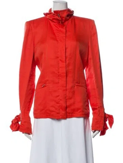 Pre-owned Giorgio Armani Silk Jacket In Orange