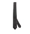 Giorgio Armani Silk Jacquard Check Tie In Grey
