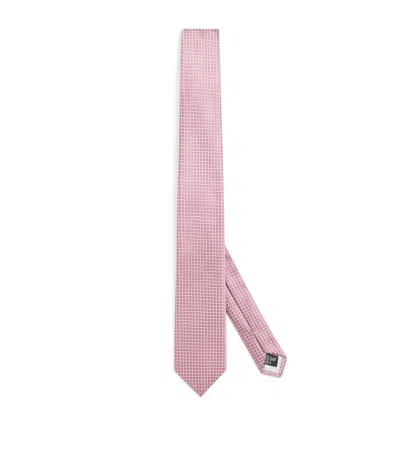 Giorgio Armani Silk Jacquard Tie In Sand