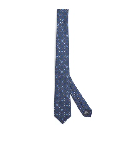 Giorgio Armani Silk Jacquard Tie In Blue