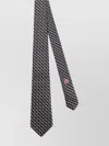 Giorgio Armani Silk Jacquard Tie Monogram Detail In Black