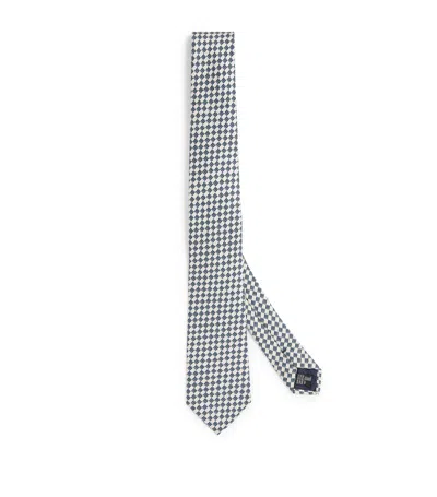 Giorgio Armani Silk Jacquard Tie In White