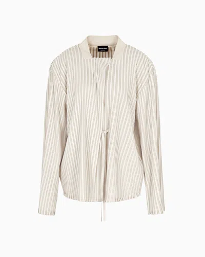 Giorgio Armani Silk Jersey And Suede Jacket