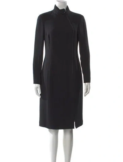 Pre-owned Giorgio Armani Silk Knee-length Dress In Black