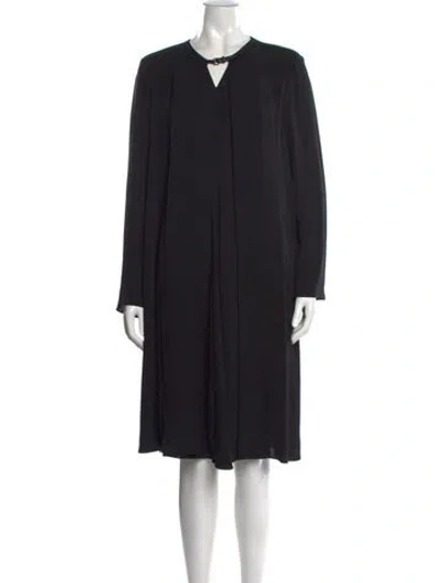 Pre-owned Giorgio Armani Silk Knee-length Dress In Black