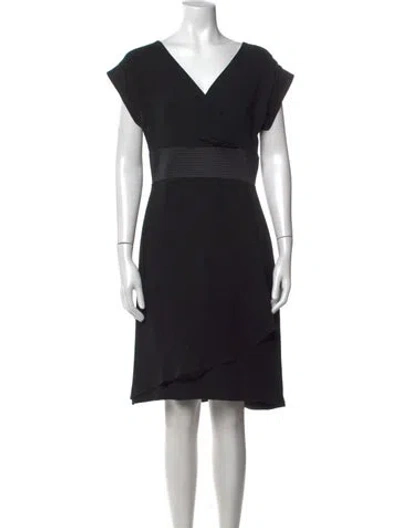 Pre-owned Giorgio Armani Silk Knee-length Dress In Black
