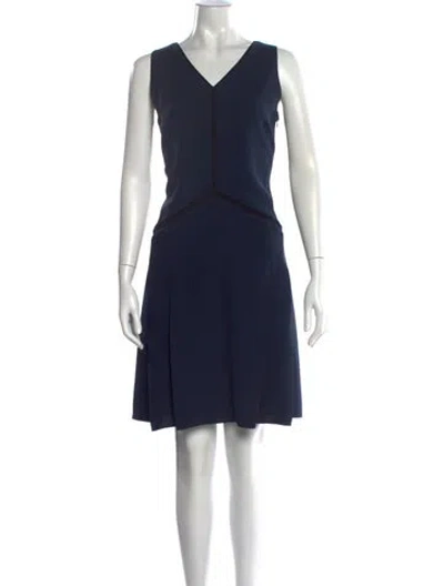 Pre-owned Giorgio Armani Silk Knee-length Dress In Blue