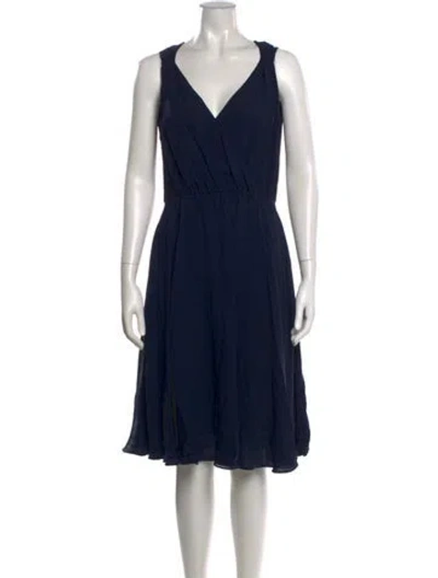 Pre-owned Giorgio Armani Silk Knee-length Dress In Blue