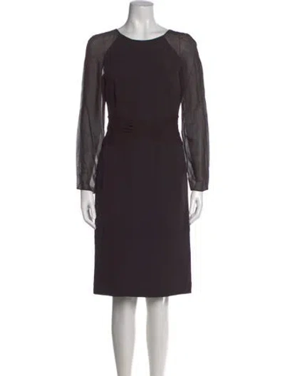 Pre-owned Giorgio Armani Silk Knee-length Dress In Brown