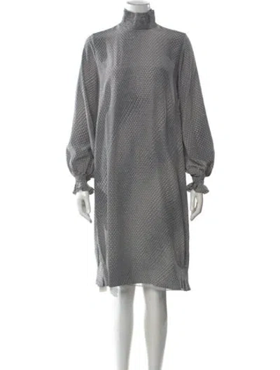 Pre-owned Giorgio Armani Silk Knee-length Dress In Gray