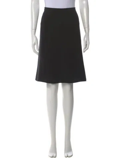 Pre-owned Giorgio Armani Silk Knee-length Skirt In Black