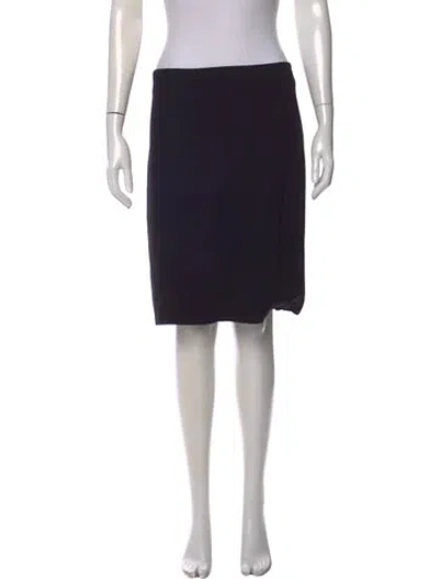 Pre-owned Giorgio Armani Silk Knee-length Skirt In Black