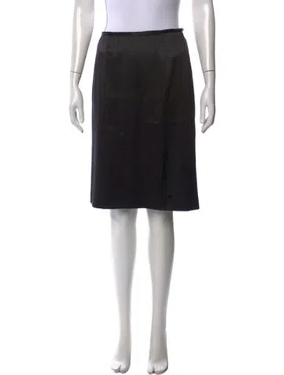 Pre-owned Giorgio Armani Silk Knee-length Skirt In Black