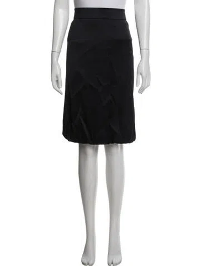 Pre-owned Giorgio Armani Silk Knee-length Skirt In Blue