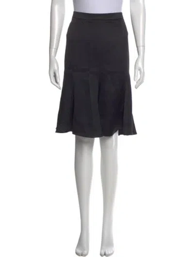 Pre-owned Giorgio Armani Silk Knee-length Skirt In Gray