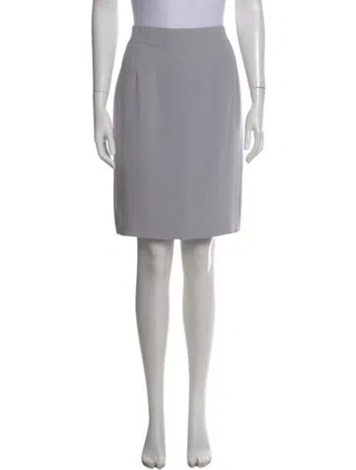 Pre-owned Giorgio Armani Silk Knee-length Skirt In Gray