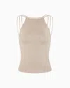 Giorgio Armani Silk Knit Top In Sand