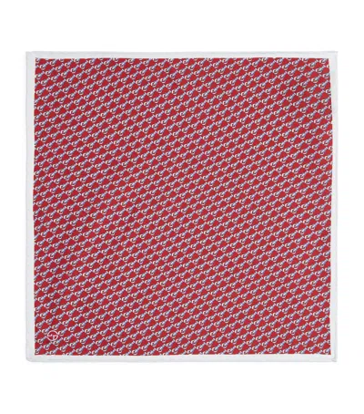 Giorgio Armani Silk Lobster Pocket Square In Red