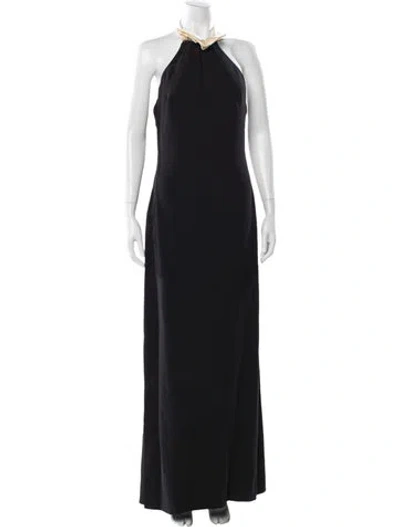 Pre-owned Giorgio Armani Silk Long Dress In Black