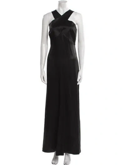 Pre-owned Giorgio Armani Silk Long Dress In Black