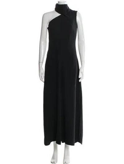 Pre-owned Giorgio Armani Silk Long Dress In Black